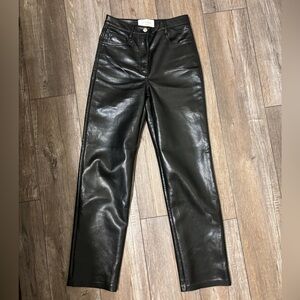 Aritzia The Melina Wilfred Black Leather Pants - Size 2